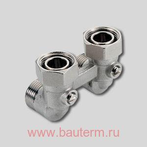 Блок шаровых кранов 1/2"х3/4" угловой REHAU