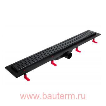 Душевой лоток 1000мм MEDIUM BLACK EDITION боковой слив D50 MIANO
