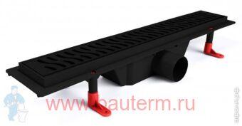 Душевой лоток 900мм HARMONY BLACK EDITION, боковой слив D50 MIANO
