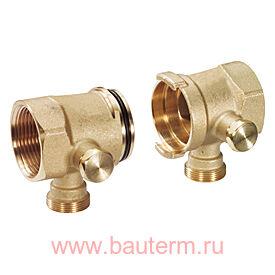 Два крайних элемента коллектора отсечным клапаном 1" x 3/4"E x DN32