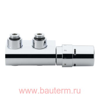 Двухточечный присоеденительный элемент VHX-DUO угловой хром, Danfoss
