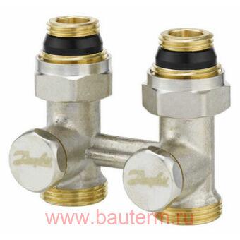 Клапан запорно-присоединительный Н-образный RLV-KS 1/2"х3/4" прямой ник, Danfoss