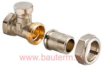 Клапан запорный для радиатора прямой 1/2" настроечный