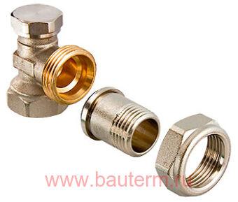 Клапан запорный для радиаторов угловой 1/2" настроечный