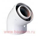Коаксиальный отвод дымохода 45 грд Ду 60/100мм BAXI