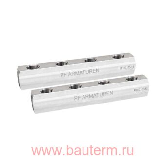 Коллектор двусторонний никелированный ProFactor г/г 1" х 1/2"г (5) (1/25)
