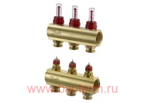 Коллектор FHF 3+3 с ротаметрами, Danfoss