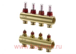Коллектор FHF 4+4 с ротаметрами, Danfoss
