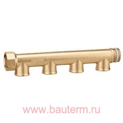 Коллектор распределительный латунный 1" х 1/2" Caleffi