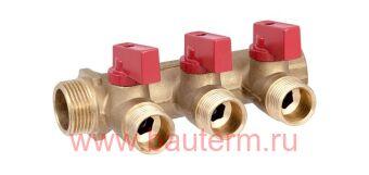 Коллектор с Кранами ProFactor г/ш 3/4" х 1/2"ш (3) (1/24)