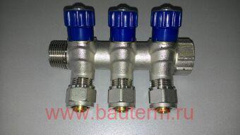 Коллектор с Вентилями и цангами ProFactor г/ш 3/4" х 16 (3) (1/24)