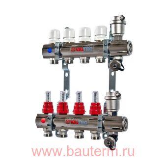 Коллекторная группа со встр. расх. в сборе, 1"х3 вых. Евроконус 3/4" VALTEC