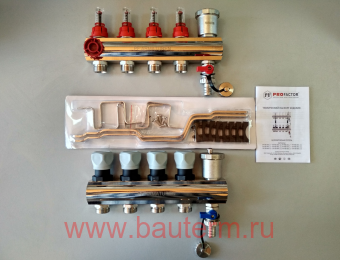 Коллекторный блок с расходомерами в сборе ProFactor 1" х 3/4"ш (4) (1/4)