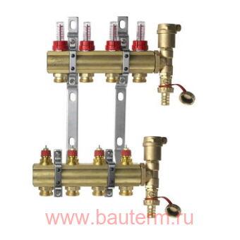 Комплект коллекторов FHF 4+4 c расходомерами, Danfoss