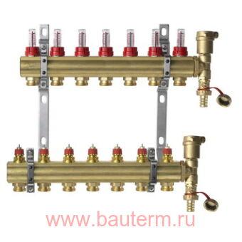 Комплект коллекторов FHF 7+7 c расходомерами, Danfoss