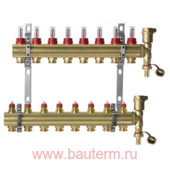 Комплект коллекторов FHF 8+8 c расходомерами, Danfoss