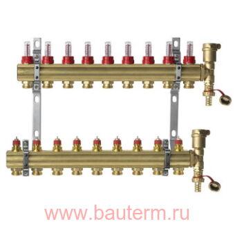 Комплект коллекторов FHF 9+9 c расходомерами, Danfoss
