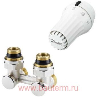 Комплект (ниж. подключение) RAE+кл-н RLV-KS спереход., G3/4A x G1/2A угл.(вставка данфосс)