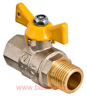 Кран газовый шаровый вн-нар 1/2" (бабочка), VALTEC