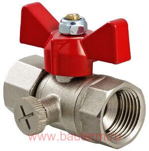 Кран шаровой для подключения манометра, вн-вн 1/2" (бабочка), VALTEC