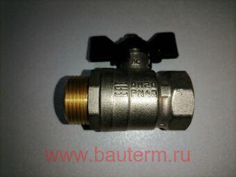 Кран шаровой латунный LD Pride 47.25.B-Н.Б бабочка