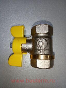 Кран шаровой ВР/ВР никель бабочка 1/2" для ГАЗА латунный VALFEX