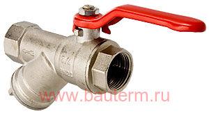 Кран шаровый с фильтром вн-вн 3/4" (флажковая ручка), VALTEC