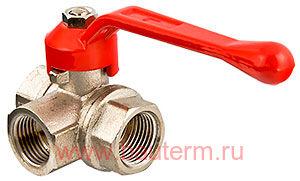 Кран шаровый трехходовой L -образный 1/2", VALTEC