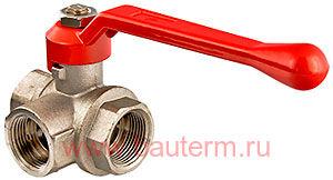 Кран шаровый трехходовой Т-образный 3/4", VALTEC