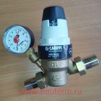 Редуктор давления с блочным картриджем 25 атм бронз. 1/2", с манометром (гор. вода) CALEFFI