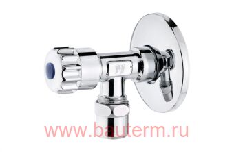 Вентиль угловой PF CHROME ш/цанга 1/2" х 10мм (12/120) для подключения сантех приборов, ProFactor
