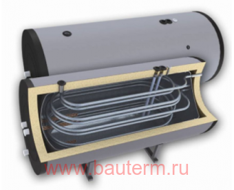 Водонагреватель горизонтальный с 2 теплообм. SoN-Н 750 l, 2050 x 950