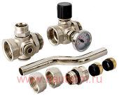 Байпас проходной 200 мм, с термометрами, VALTEC