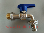 Кран поливочный с дисковым затвором 3/4", пластиковая рукоятка, серия FLY RB