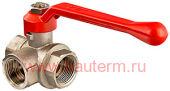 Кран шаровый трехходовой Т-образный 3/4", VALTEC