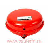 Бак мембранный OЕМ-PRO 8л (плоский,круглый d=324 мм, h=130 мм, 3 Бара, 3/4", -10 +99С, Красный