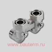 Блок шаровых кранов 1/2"х3/4" угловой REHAU