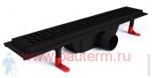 Душевой лоток 500мм HARMONY BLACK EDITION, боковой слив D50 MIANO