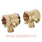 Два крайних элемента коллектора отсечным клапаном 1" x 3/4"E x DN32