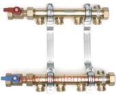 Коллектор HLV 02 д/отопл. 4 кон.3/4"с 2 шар. кранами Rehau