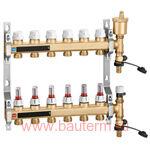 Коллектор в cборе 1" с т/р вентил. и расходомерами 9х3/4" Caleffi