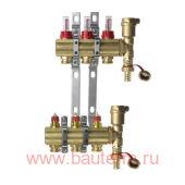 Комплект коллекторов FHF 3+3 c расходомерами, Danfoss