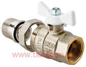 Кран шаровый со сгоном (с американкой) вн-нар 3/4" (белая ручка бабочка), VALTEC