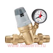 Редуктор давления с блочным картриджем 25 атм бронз. 1 ", с манометром CALEFFI