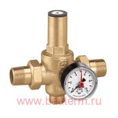 Редуктор давления 25 атм бронз. 1 ", +80*С с манометром CALEFFI