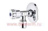 Вентиль угловой PF CHROME ш/цанга 1/2" х 10мм (12/120) для подключения сантех приборов, ProFactor